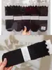 Nuevo Estilo Otoño e Invierno para Mujer: Calcetines holgados estilo Old Money, Calcetines altos, Calcetines holgados de encaje de color liso, Calcetines con separación de dedos para mujer