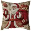 Funda de Cojín Decorativo Papá Noel Muñeco de Nieve Reno Impresa por un Lado para Navidad Invierno Sala de Estar Sofá Dormitorio