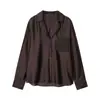 Exportación Transfronteriza Ropa de Mujer Otoño 2025 Estilo Europeo y Americano Cuello Solapa Manga Larga Bolsillo de Solapa Bordado Camisa Superior Mujer E490142F
