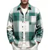 Camisa Masculina Xadrez Nova Europeia e Americana Transfronteiriça Outono e Primavera Manga Longa Estilo Hong Kong Solta Adolescente Casual Masculina