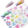 Cielo Coreano Dulce y Lindo Pegatinas para Uñas con Pintura de Dopamina Estrella Mariposa Pegatinas de Uñas de Alta Gama para Niñas