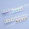 Mezclador de Cartas de Mahjong Americano Acrílico Transfronterizo Hecho a Medida Ranura para Tarjetas Transparente con Varilla de Empuje Magnética Portatarjetas Regla de Clasificación de Cartas