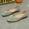 Sapatos Femininos Planos Quadrados, Boca Rasa, Salto Baixo, Solado Macio Versátil, Loafers Estilo Fada com Fivela, Novo Estilo Primavera/Verão 2026