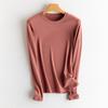Nova Lã Acrílica Aquecedora de Seda de Amoreira Forrada com Lã Nervurada Nutritiva para a Pele Roupa Íntima Térmica Multicolorida Camiseta Base Feminina Roupa Quente