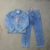 Corteiz Meichao Ilha do Diabo transfronteiriço terno casual high street casal moderno jaqueta jeans casaco jeans
