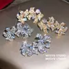 Borboleta Flor Exquisita~ Brincos de Borboleta com Zircônia Batendo Graciosamente, Brincos de Luxo Leve de Alta Qualidade, Joias Elegantes para Festas para Jovens Ricas