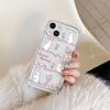 Funda para iPhone15promax con Lazo Rosa de Conejo Apple 14 Transparente 13/12 Agujero Fino a Prueba de Caídas 11