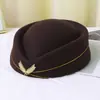 Boina de Lã para Comissárias de Bordo Femininas, Chapéu para Apresentação de Banda Militar, Chapéu de Etiqueta para Recepção de Hotel, Chapéu de Trem de Alta Velocidade