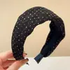 Diadema Ancha Plisada de Lunares Estilo Coreano para Mujer, Adecuada para Lavarse la Cara, Accesorio de Moda para la Parte Superior del Cráneo