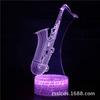 Suministro transfronterizo Serie de Instrumentos Musicales Luz nocturna 3D lámpara de mesa colorida con control remoto táctil creativa enchufe led luz visual de regalo