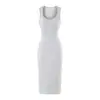 Vestido de Tirantes Cuadrado con Fruncido en la Cintura Estilo Dulce y Atrevido Ropa Exterior Versátil Casual Ajustado Falda que Resalta la Cadera