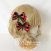 FanQ Acessório de Cabeça Lolita Aristocrático Gótico Francês Retrô Fita KC com Laço Preto e Vermelho Acessórios de Cabelo Y2K