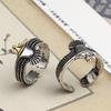 Nuevo Anillo de Pluma de Águila Desgastada Estilo Étnico para Hombres y Mujeres Estilo Hip Hop Pulsera Personalizada Versátil Anillo Abierto Vintage