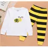 Explosiones ropa infantil niño niño bebé caricatura manga larga abeja pequeña ropa de casa conjunto pijama D02
