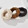Bandas elásticas lisas versátiles en tonos marrones, alta elasticidad, estilo coreano simple, adecuadas para coletas altas y peinados de moño para mujeres