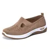 Zapatos para Mujer Transfronterizos Talla Grande Zapatos de Mujer Zapatos de Suela Blanda Zapatos para Madre de Una Pierna Malla Transpirable Zapatos de Tela del Viejo Pekín