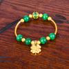 Pulseira de Ágata Dourada Vietnamita para Senhoras com Pingente de Trevo de Quatro Folhas Banhado a Ouro Multi-Estilo Opcional