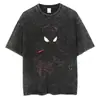 [Lavado Transfronterizo] Camiseta Retro de Algodón Lavada de Superhéroe Marvel Spider-Man Vengadores Hip-Hop Street para Hombres y Mujeres