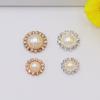 Cadena de Garra Perla Redonda Disco Broche de Taladro Diamante Ojo de Gato Diamantes de Cristal Plata diy Accesorios para el Cabello Accesorios de Metal