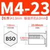 Bso-M4 Agujero Inferior 6.0 Acero al Carbono Galvanizado Pasador de Presión Hexagonal Tuerca de Presión Tornillo Varilla Roscado Completamente