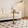 Mesa de centro de acrílico de lujo ligera para apartamento pequeño, transparente, sencilla, para sala de estar, sofá, mesa auxiliar, mesa redonda, diseño de modelo, muebles de habitación