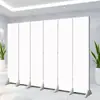 Pared divisoria de pantalla blanca plegable móvil para oficina, sala de estar, dormitorio, bloqueo, pantalla plegable de tela moderna y simple