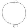 Collar con colgante de amor de aleación tejido a mano con cuentas grises de estilo frío de joyería transfronteriza europea y americana, gran sentido femenino
