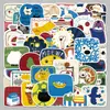 50 adesivos fatiados originais e infantis, ilustrações coloridas estilo INS coreano desenhadas à mão, adesivos decorativos coloridos para caixas de armazenamento e scrapbooks DIY