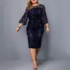 Europa y Estados Unidos talla grande Amazon wish AliExpress eBay costura malla brillante ajustado vestido de fiesta disponible