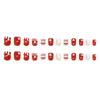 Lindos Muñecos de Nieve Navideños Derritiéndose Cuadrados Cortos Versátiles para Niña Lindos y Dulces Uñas Portátiles Desmontables 24 Piezas