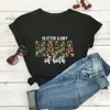 Camiseta de manga curta com gola redonda, estampa de letras MAMA com estampa de leopardo verde militar, nova, estilo europeu e americano, para o Dia das Mães 2023