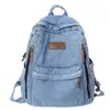 Mochila Escolar Femenina Estudiantes de Secundaria Estudiantes de Secundaria Mochila de Gran Capacidad Estudiantes Universitarios Lona de Mezclilla Todo Combinación Mochila de Viaje Moderna