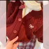 Conjunto de ropa de invierno para niña 2026 nuevo estilo Atuendo de Año Nuevo suéter grueso para bebé pantalones de cuadros coreanos ropa nueva festiva de Año Nuevo