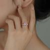 Anillo Damila s925 plata de ley corte cuadrado flor de hielo para mujer todo partido lujo ligero alta gama redondo gota de agua anillo venta al por mayor