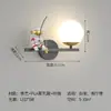 Lámpara de Pared de Astronauta Dormitorio Mesita de Noche Sala de Estar Habitación Infantil Minimalista Moderno Creativo Fondo de Luna Pared Pasillo Escalera Luz
