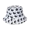 Sombrero de pescador de moda para hombre europeo y americano, sombrero de cuenca para primavera y verano, sombrero para el sol para exteriores en la calle, sombrero de pescador de doble cara con estampado de Tai Chi y chismes, hip hop