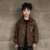 Jaqueta de Couro Masculina Primavera e Outono 2026 Novo Estilo para Crianças Maiores, Roupa Cool Estilo de Rua para Menino, Jaqueta de Outono Casaco Atacado