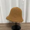 Chapéu de Balde Dobrável Versátil Estilo Coreano Inverno Outono Japonês Moda Feminina Temperamento Elegante Afina o Rosto Chapéu de Balde com Borda Desfiada Tendência