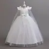 Vestido de Princesa para Meninas, Vestido Formal Infantil, Saia Rodada de Tule, Roupa para Apresentação de Anfitriã, Vestido de Aniversário de Luxo de Alta Qualidade