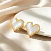 Conjunto de collar, pulsera y anillo con corazón de esmalte tricolor, combinación, lujo ligero y simple, popular en línea, joyería para regalo, forma de corazón