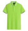 Nueva polo de manga corta de algodón peinado de 210 g con doble ribete y cuello de contraste, adecuada para uniformes corporativos, ropa de trabajo para equipos y estampado de logotipos