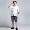 Versión coreana de pantalones cortos casuales de seda para mediana edad y ancianos, pantalones cortos para hombre de verano, pantalones frescos sin planchar, talla grande para aumentar una generación de cabello