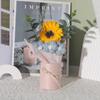 Regalo Día del Maestro Flor de Jabón Girasol Regalo Día de la Mujer Madre Flor de Puf Cubeta para Sostener Regalo Acompañante para la Vida Eterna