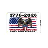 Tecido de Fundo de Banner de Aniversário Americano Transfronteiriço de 250º Aniversário Bandeira de Jardim 1776-2026 Bandeira Decorativa do Dia da Independência
