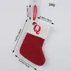 Port Love Meia de Natal Clássica com Letra Vermelha Meia de Natal Tricotada em Lã Decoração de Pingente Festivo de Natal