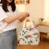 Bolso de mano nuevo y elegante para mujer de Wanna con diseño de lona estampada, lonchera tote aislada de papel de aluminio de gran capacidad y grosor