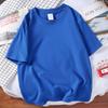 H2300 Camiseta de Algodón Puro Pesado Hombro Caído Manga Corta Cuello Redondo 230g Tendencia Oversize Color Sólido Estilo Básico