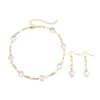 Ins Europeu e Americano transfronteiriço Japonês e Coreano temperamento simples jóias feminino nicho design personalidade brincos colar conjunto de duas peças
