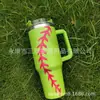 Taza Térmica Serie Béisbol 40 oz Acero Inoxidable 304 Asa con Popote para Coche Protección Frío Taza de Hielo