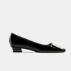 Zapatos Planos Nuevos Primavera 2026 con Punta Cuadrada y Hebilla Cuadrada, Zapatos de Boca Baja de una Sola Pieza, Mismo Estilo que las Celebridades de Internet, Zapatos de Tacón Grueso de Charol para Mujer para el Trabajo